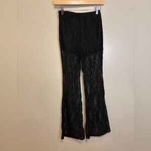 Black Shorts w/Lacey Flared Pants Overlay